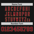 Custom Black Crimson-Old Gold Personalized Raglan Sleeves Authentic Baseball Jersey