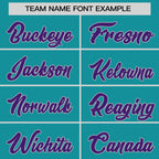 Custom Aqua Purple-Gray Personalized Raglan Sleeves Authentic Baseball Jersey