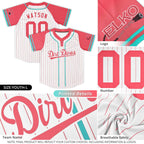 Custom Red Black-White Stripe Fashion Raglan Sleeves Authentic Two-Button Softball Jersey