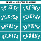 Custom Aqua White Color Block Personalized V-Neck Authentic Pullover Baseball Jersey