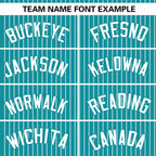 Custom Aqua White Stripe Fashion Authentic Pullover Baseball Jersey