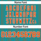 Custom Aqua Orange Stripe Fashion Authentic Pullover Baseball Jersey