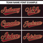 Custom Black Crimson Stripe Fashion Authentic Pullover Baseball Jersey