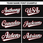 Custom Black Red Raglan Sleeves Side Spot Authentic Pullover Baseball Jersey