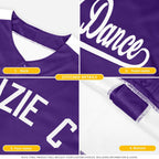 Custom Black Purple-White Raglan Sleeves Authentic Baseball Jersey