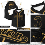 Custom Black Gold Raglan Sleeves Authentic Baseball Jersey