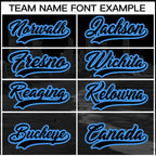 Custom Black Black-Powder Blue Miami City Connect Baseball Jersey
