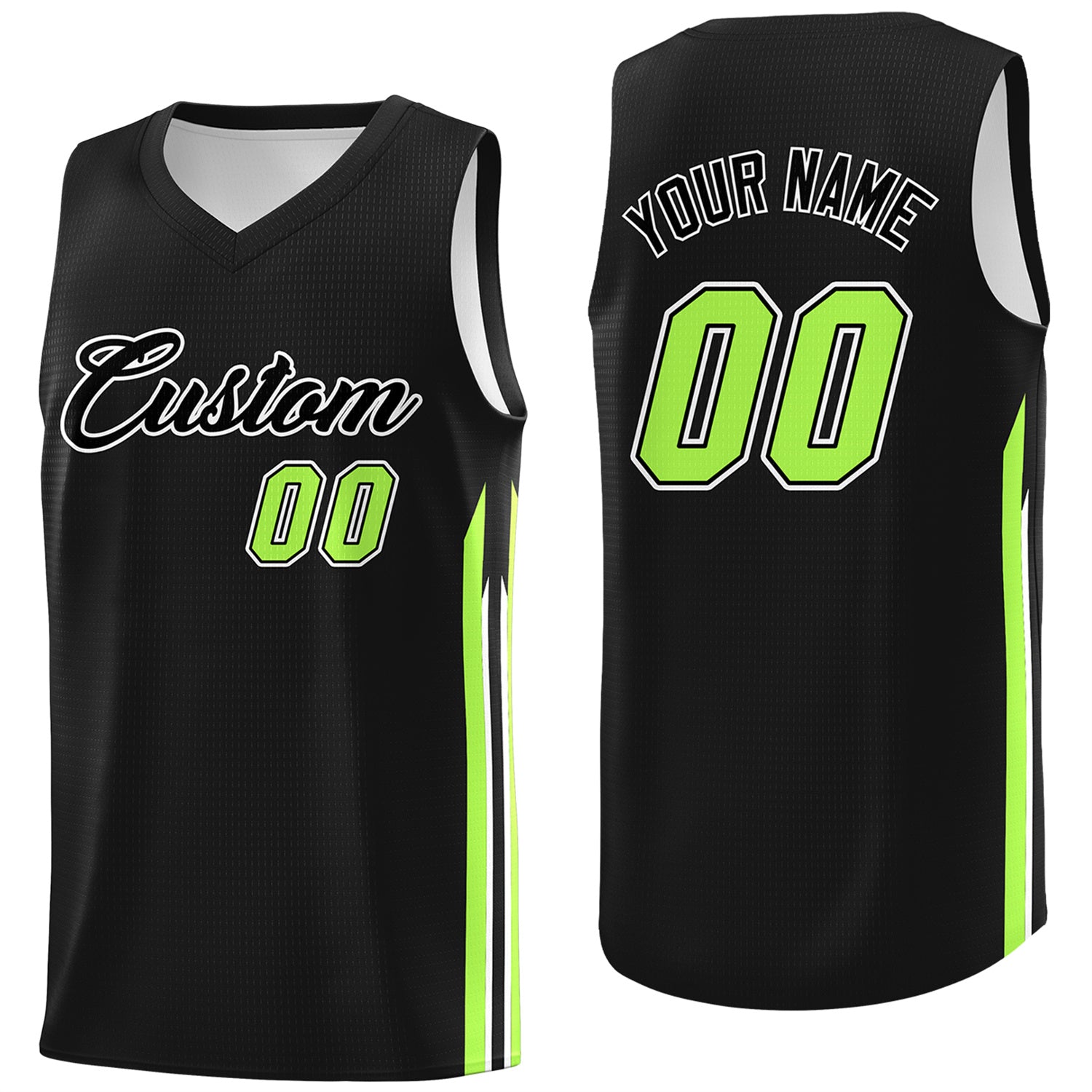 Custom Black Green Classic Tops Sport Game Basketball Jersey