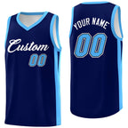 Custom Navy White Classic Tops Basketball Jersey