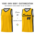 Custom Yellow Black Classic Tops Basketball Jersey