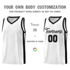 Custom White Black Classic Tops Mesh Sport Basketball Jersey