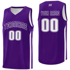 Custom Purple White-Classic Tops Mesh Sport Basketball Jersey