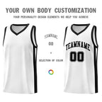 Custom White White Classic Tops Mesh Sport Basketball Jersey