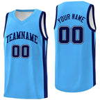 Custom Light Blue White Classic Tops Mesh Sport Basketball Jersey