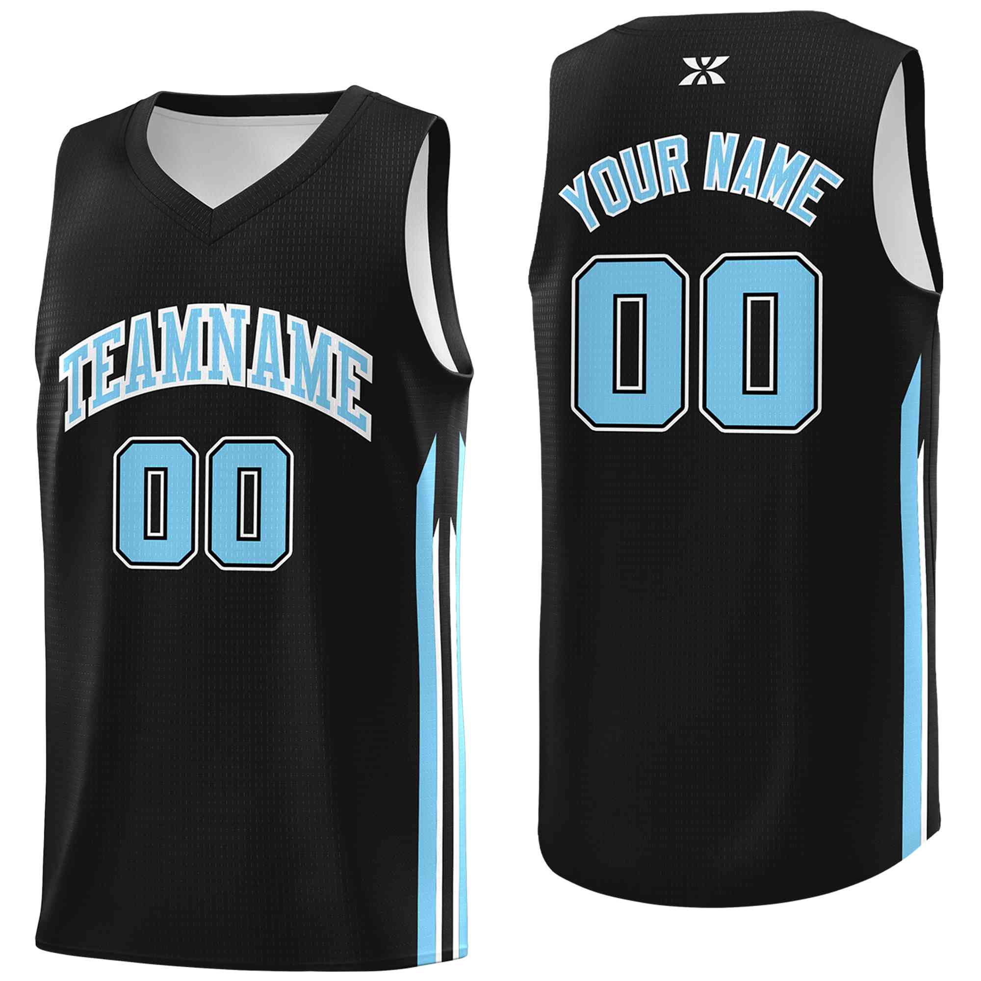 Custom Black Light Blue-Classic Tops Mesh Sport Bull Basketball Jersey