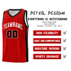 Custom Red White Classic Tops Sports Uniform Basketball Jersey