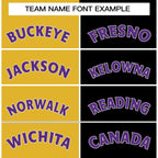 Custom Black Yellow-Purple Split Fashion Tops Basketball Jersey