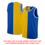 Custom Yellow Blue-White Split Fashion Tops Basketball Jersey