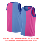 Custom Pink Blue Split Fashion Tops Basketball Jersey