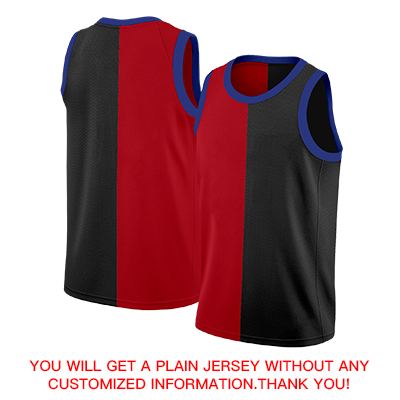 Custom Red Black-White Split Fashion Tops Basketball Jersey
