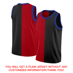 Custom Red Black-White Split Fashion Tops Basketball Jersey