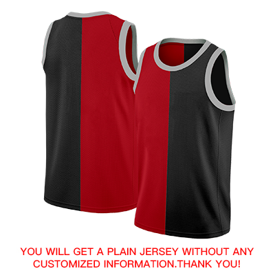 Custom Red Black-White Split Fashion Tops Basketball Jersey