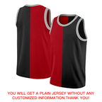 Custom Red Black-White Split Fashion Tops Basketball Jersey