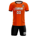 Custom Orange Classic Striped Personalized Soccer Tops/Sets Jersey