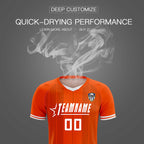 Custom Orange Classic Striped Personalized Soccer Tops/Sets Jersey