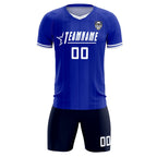 Custom Royal Classic Striped Personalized Soccer Tops/Sets Jersey