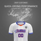 Custom White Classic Striped Personalized Soccer Tops/Sets Jersey
