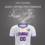 Custom White Classic Striped Personalized Soccer Tops/Sets Jersey