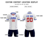 Custom White Classic Striped Personalized Soccer Tops/Sets Jersey