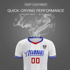 Custom White Classic Striped Personalized Soccer Tops/Sets Jersey