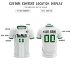 Custom White Classic Striped Personalized Soccer Tops/Sets Jersey