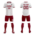 Custom White Classic Striped Personalized Soccer Tops/Sets Jersey
