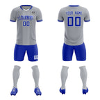 Custom Gray Classic Striped Personalized Soccer Tops/Sets Jersey