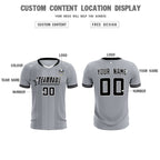 Custom Gray Classic Striped Personalized Soccer Tops/Sets Jersey