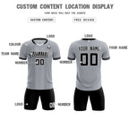Custom Gray Classic Striped Personalized Soccer Tops/Sets Jersey