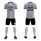 Custom Gray Classic Striped Personalized Soccer Tops/Sets Jersey