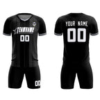 Custom Black Classic Striped Personalized Soccer Tops/Sets Jersey