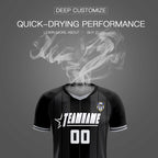 Custom Black Classic Striped Personalized Soccer Tops/Sets Jersey