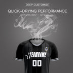 Custom Black Classic Striped Personalized Soccer Tops/Sets Jersey