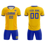 Custom Gold Classic Striped Personalized Soccer Tops/Sets Jersey