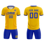 Custom Gold Classic Striped Personalized Soccer Tops/Sets Jersey