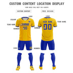 Custom Gold Classic Striped Personalized Soccer Tops/Sets Jersey