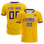 Custom Gold Classic Striped Personalized Soccer Tops/Sets Jersey