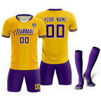 Custom Gold Classic Striped Personalized Soccer Tops/Sets Jersey