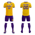 Custom Gold Classic Striped Personalized Soccer Tops/Sets Jersey