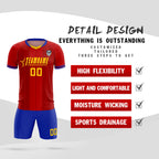Custom Red Classic Striped Personalized Soccer Tops/Sets Jersey